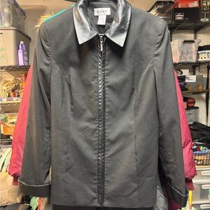 Alfani Black Leather-Trimmed Jacket